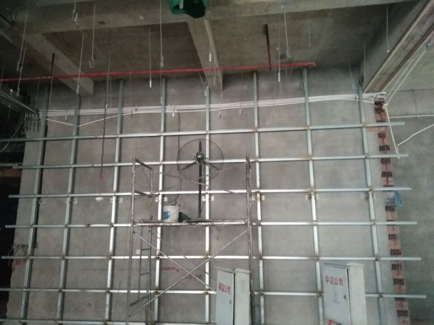 朗天通訊，室內(nèi)裝修工程，墻面處理